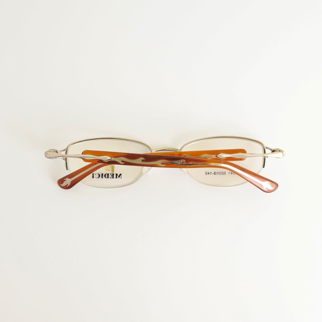 올드올즈 데드스탁 빈티지 MEDICI 플레임 템플 레드 큐빅 메탈 안경 상품이미지6