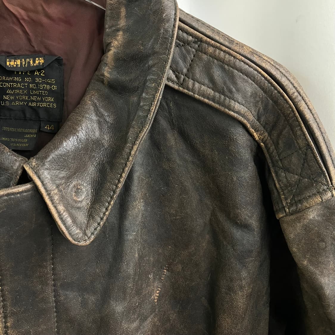 Avirex 아비렉스 A-2 레더 봄버 자켓 44 상품이미지5