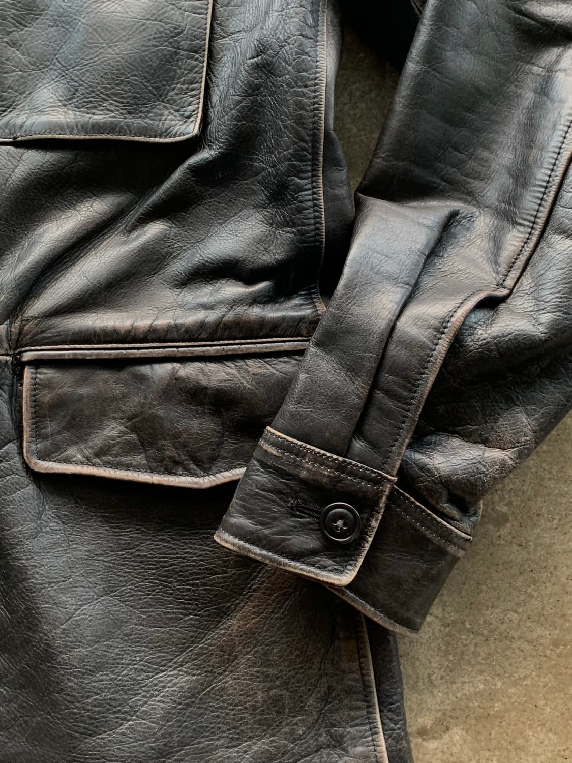 2000s 초반 올드 갭 M-43 모티브 레더 필드 자켓 상품이미지4