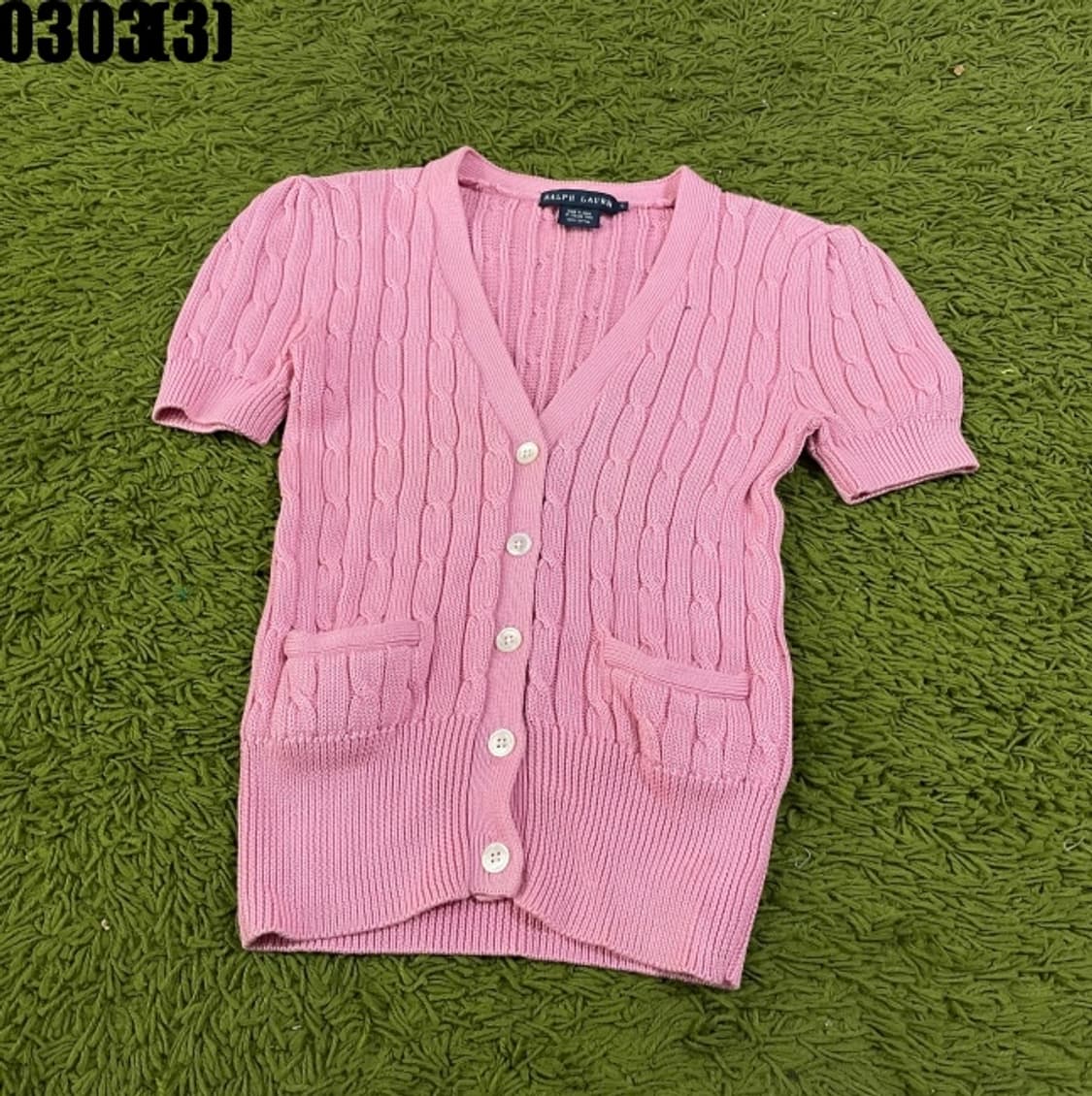 랄프로렌 케이블 니트 반팔 가디건 상품이미지1