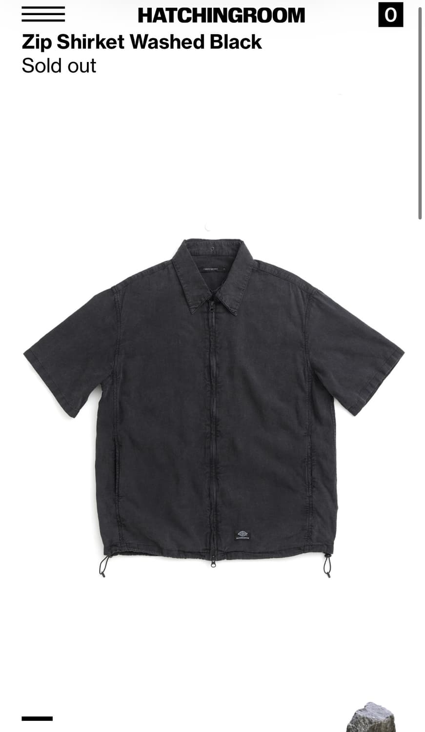 해칭룸 디키즈 zip shirket washed black-2사 상품이미지1