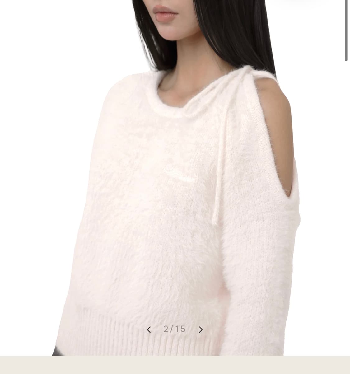 클리시어 love poem 러브 포엠 넥 스트링 니트 상품이미지3