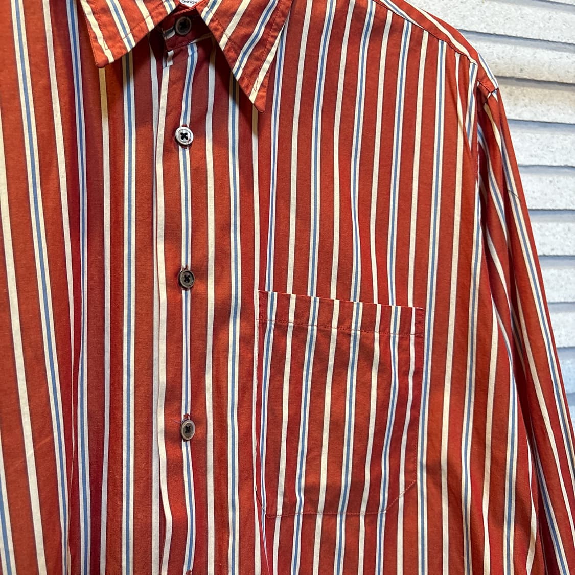 폴스미스 멀티 스프라이프 셔츠 롱 라인 디테일 오렌지 상품이미지6