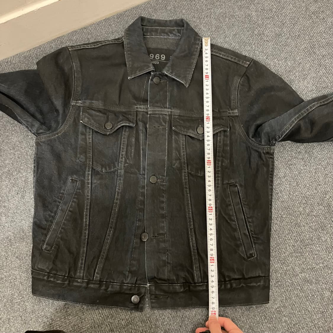 N12 갭 데님 트러커 와플 청자켓 블랙 상품이미지7