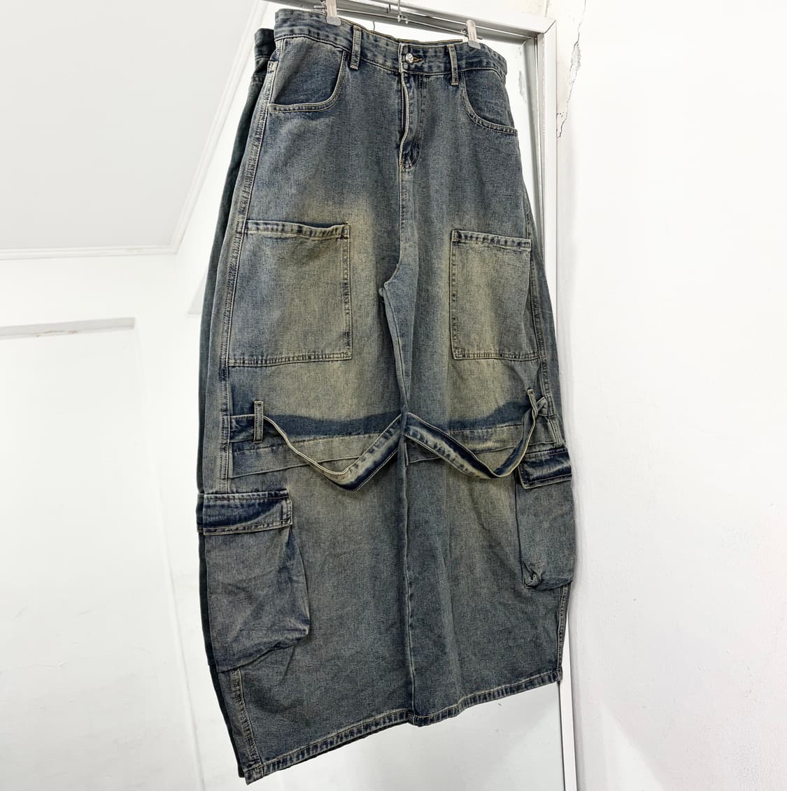 BOSOZO 벌룬 와이드 데님 카고 팬츠 상품이미지4