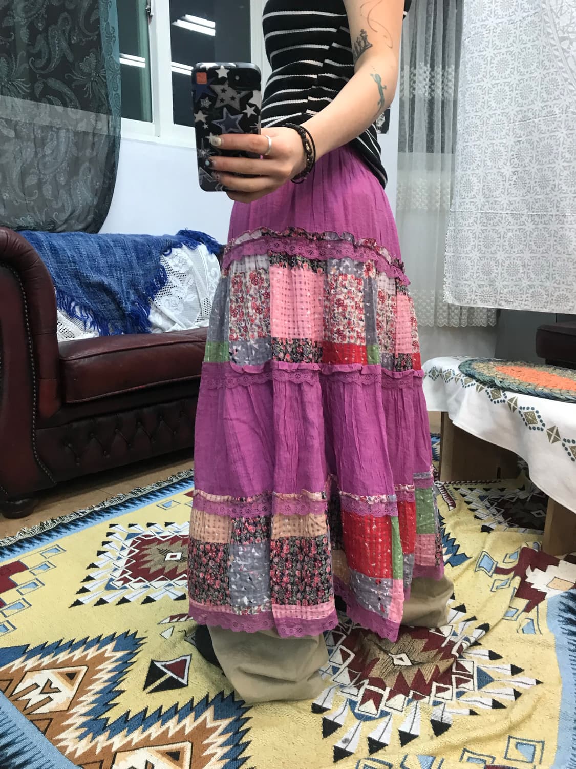 모리 여성 패치 디테일 밴딩 스커트  상품이미지2