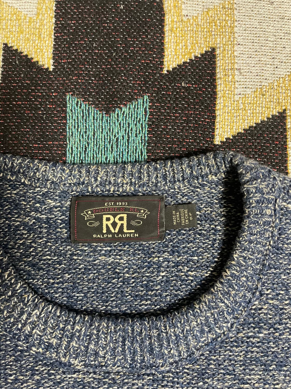 RRL 네이비 피셔맨 니트 스웨터(L) 상품이미지2