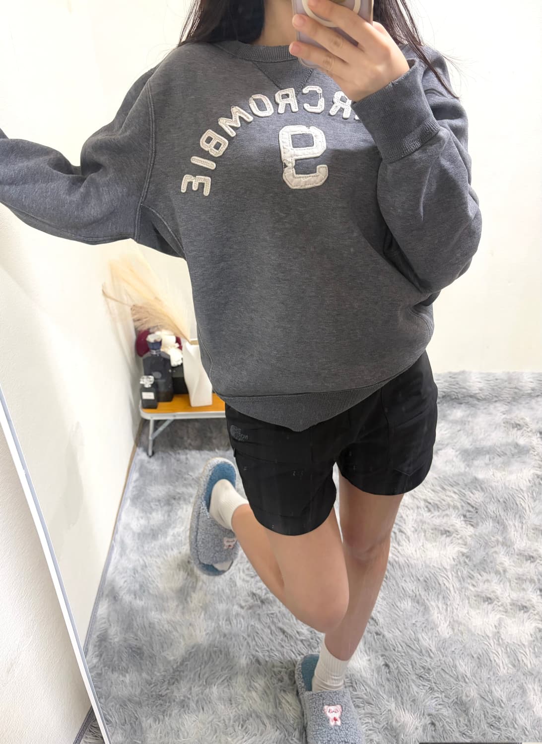 아베크롬비 y2k 그레이 기모 맨투맨(s) 상품이미지2