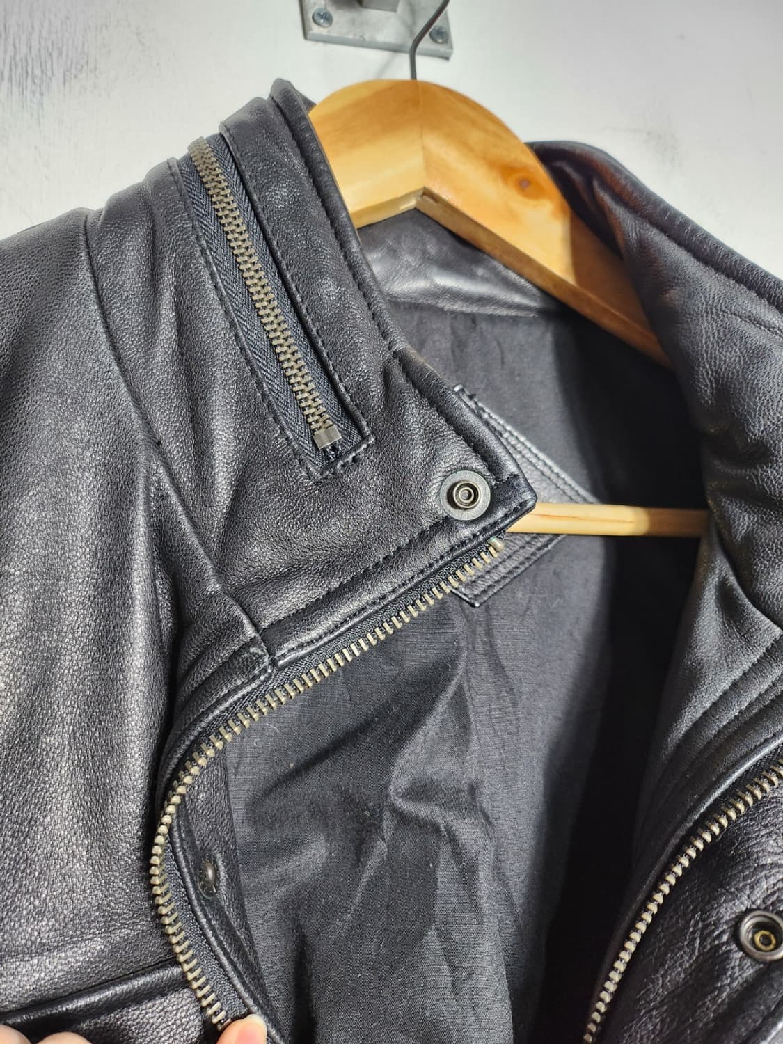 빈티지 블랙 가죽 자켓 상품이미지2