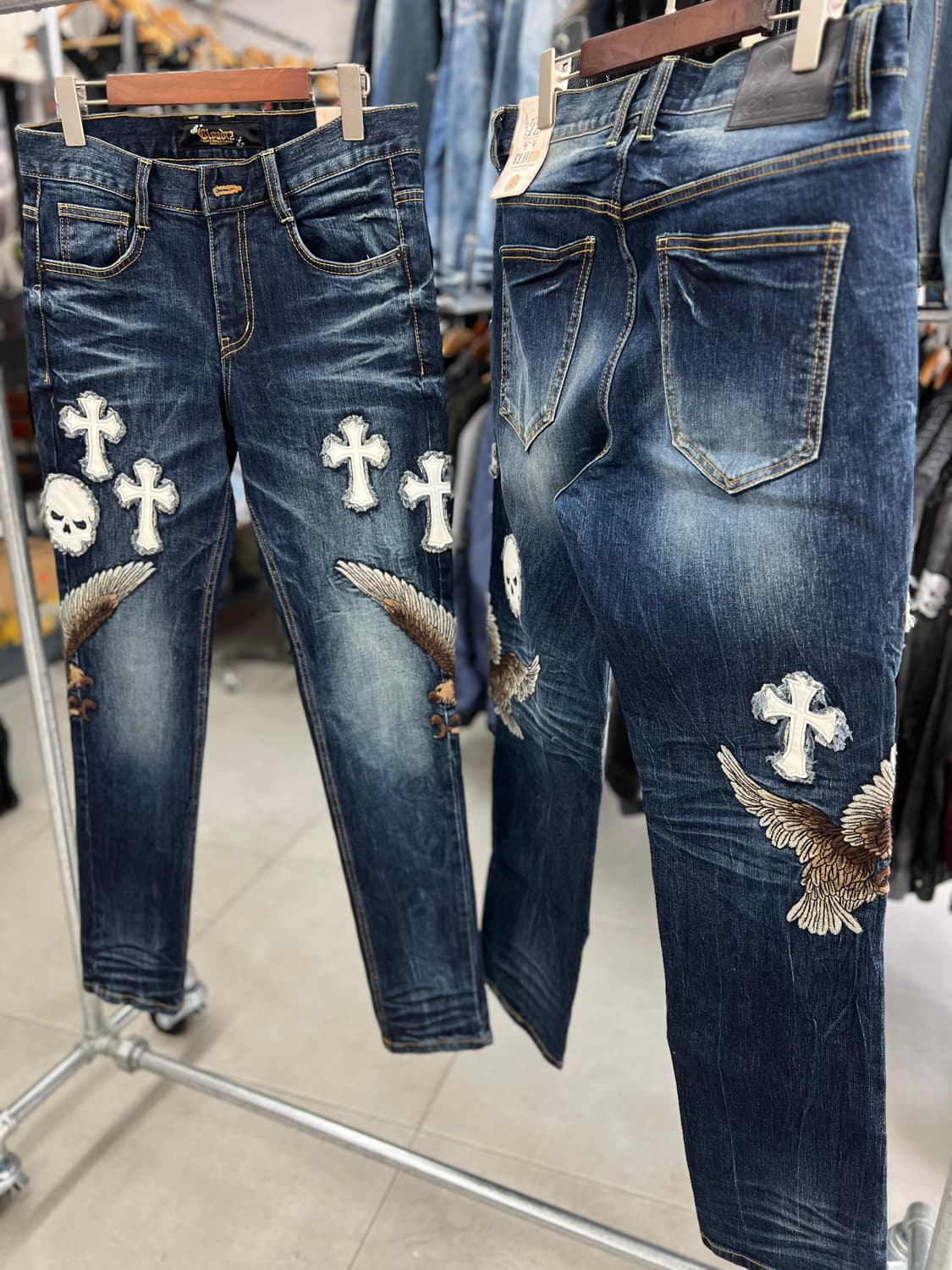 크로스 윙 스트레이트 워싱진  상품이미지4