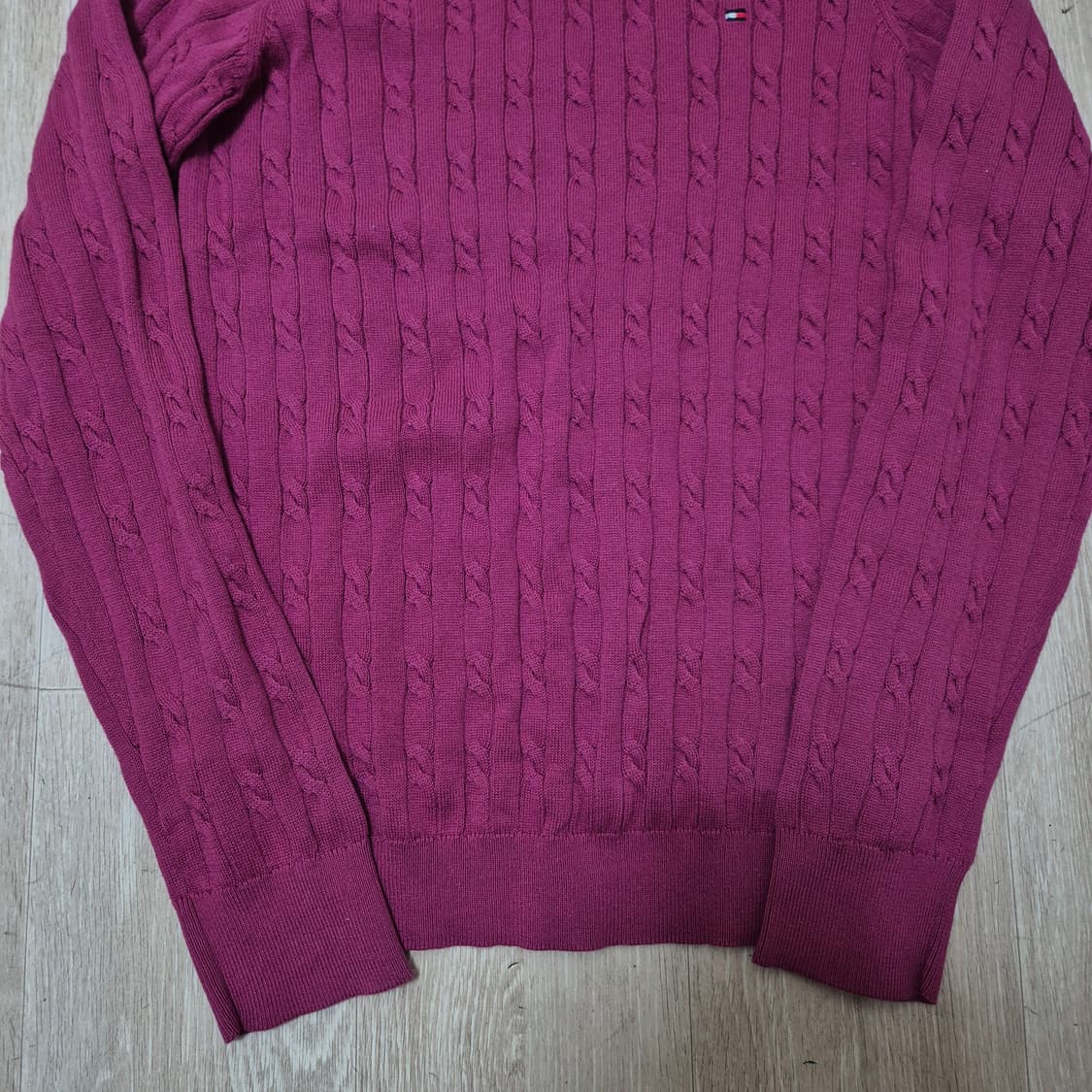 타미힐피거 미니플래그 케이블 꽈배기 니트 S(90) 상품이미지3