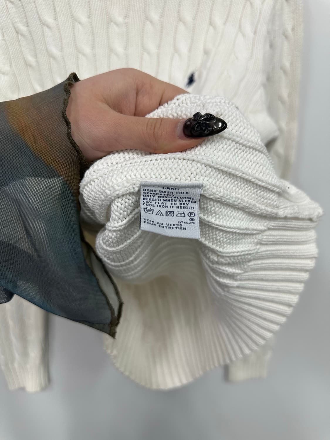 폴로 화이트 꽈베기 니트 상품이미지4