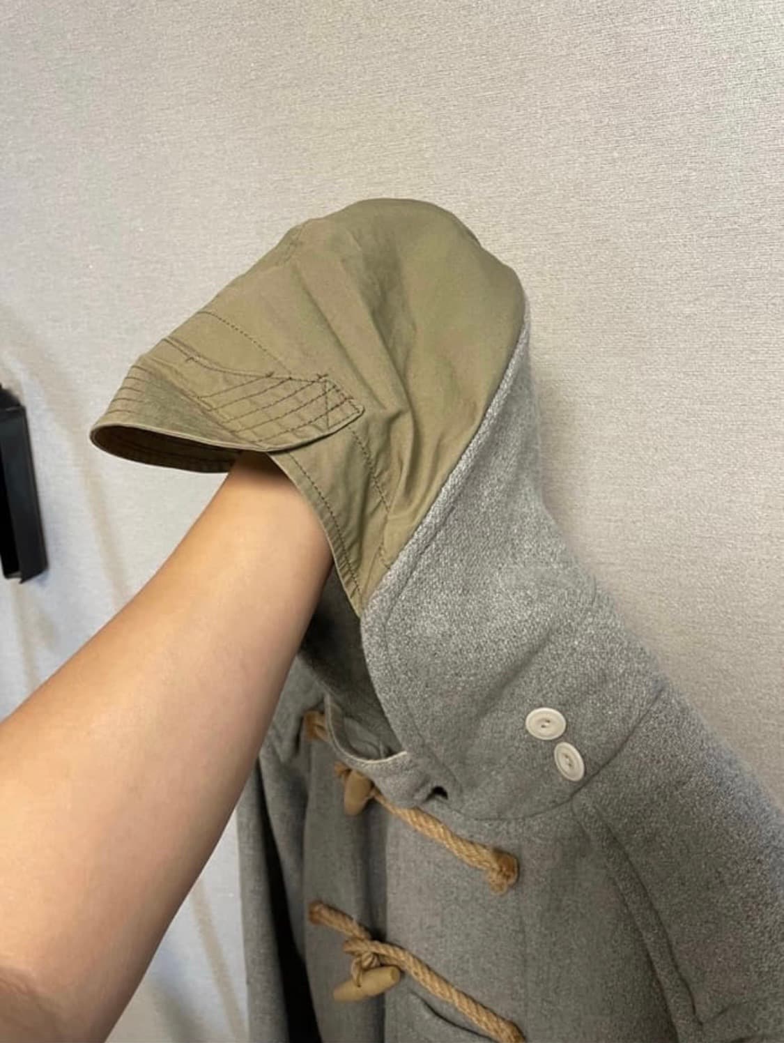 Tatamize 타타미제 더플코트 떡볶이코트 그레이카키 상품이미지3