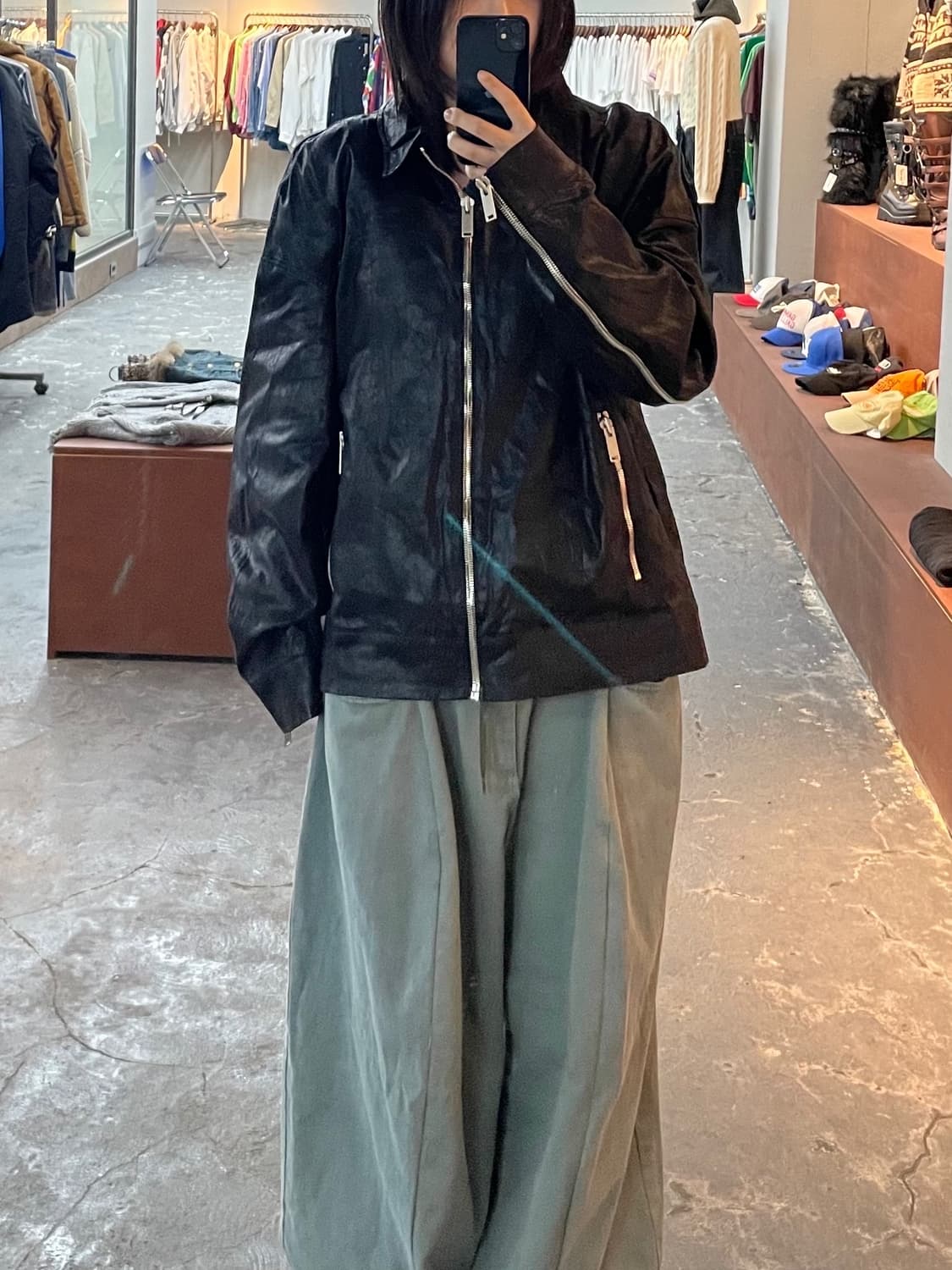 빈티지 블랙 가죽 자켓 H845 상품이미지1