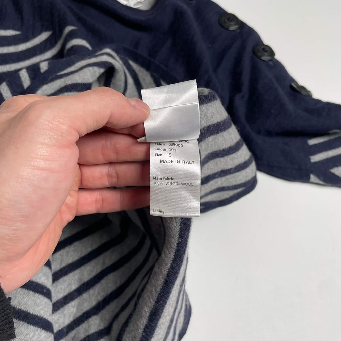 장폴고티에 네이비 버튼 스트라이프 니트 (italy)   상품이미지10