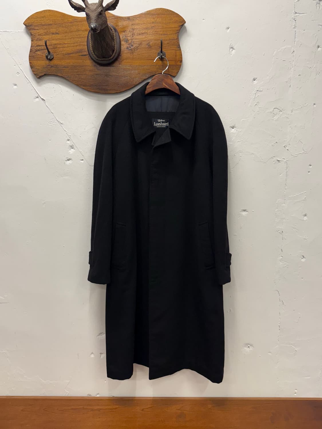 L) Cashmere Raglan Balmacaan Coat Black 상품이미지2