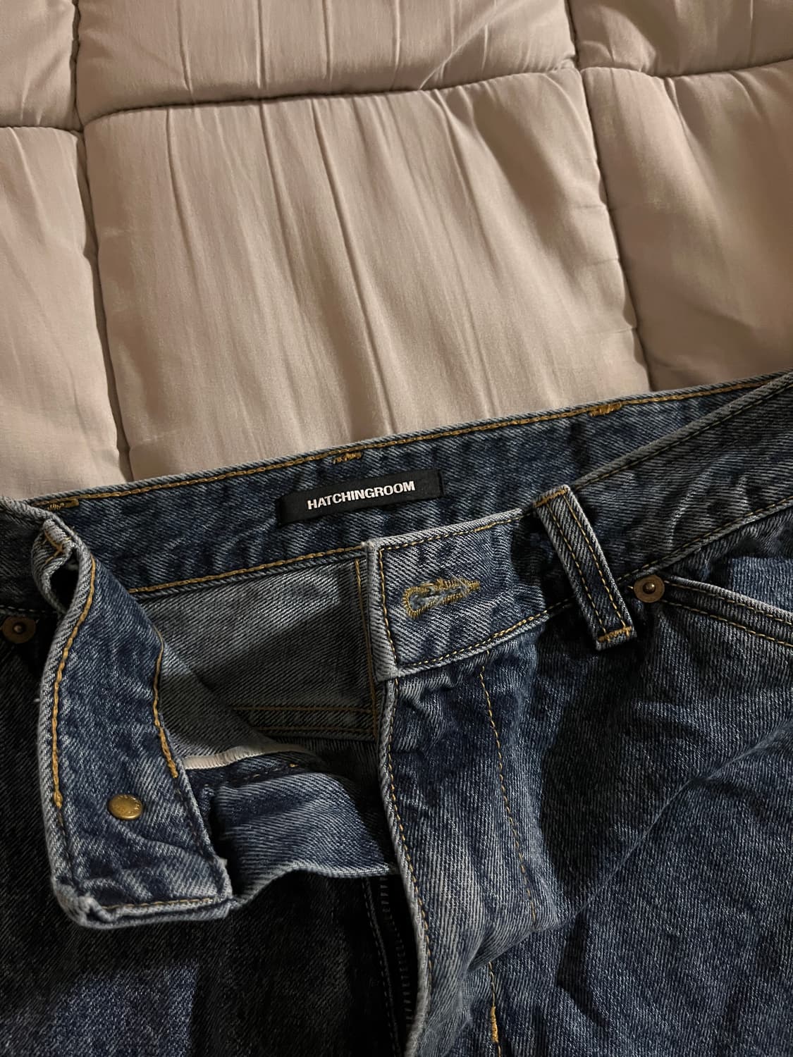 해칭룸 와이드 커브진 워시드 블루 상품이미지2