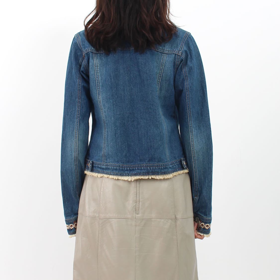 일본 빈티지 프린지 데님 청 자켓 상품이미지3