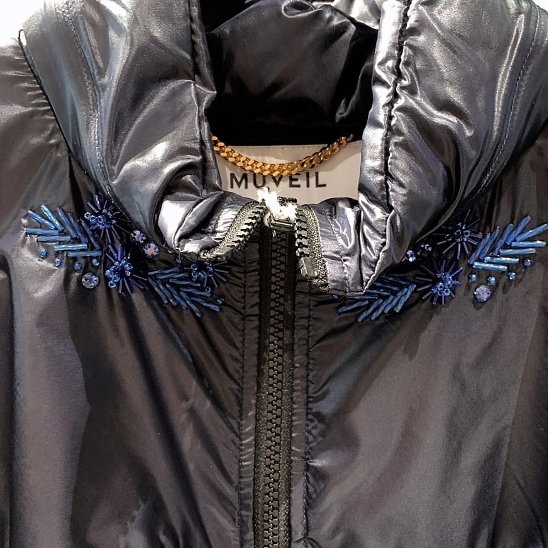 뮤베일 뮤베르 여성 네이비 비즈 디테일 바 상품이미지2