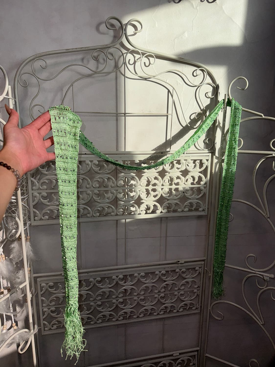 Melon mint summer knit beads scarf 상품이미지3