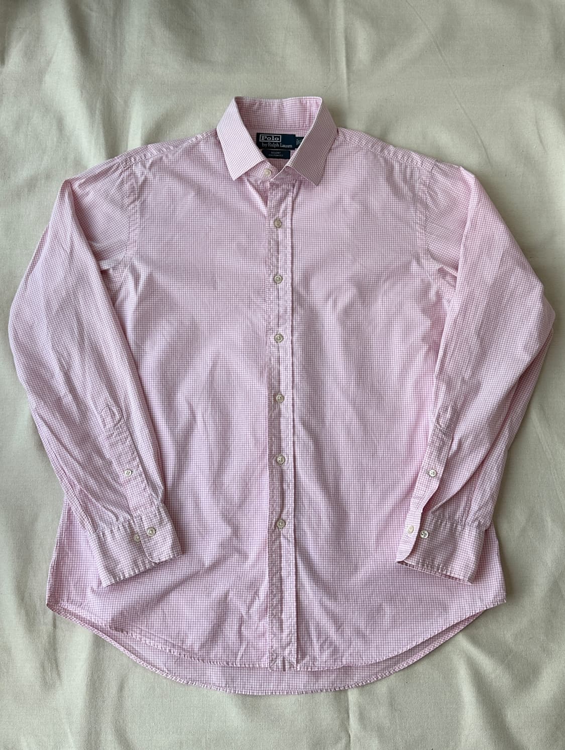 폴로 랄프로렌 핑크 깅엄 체크 포플린 셔츠 16 1/2 상품이미지1