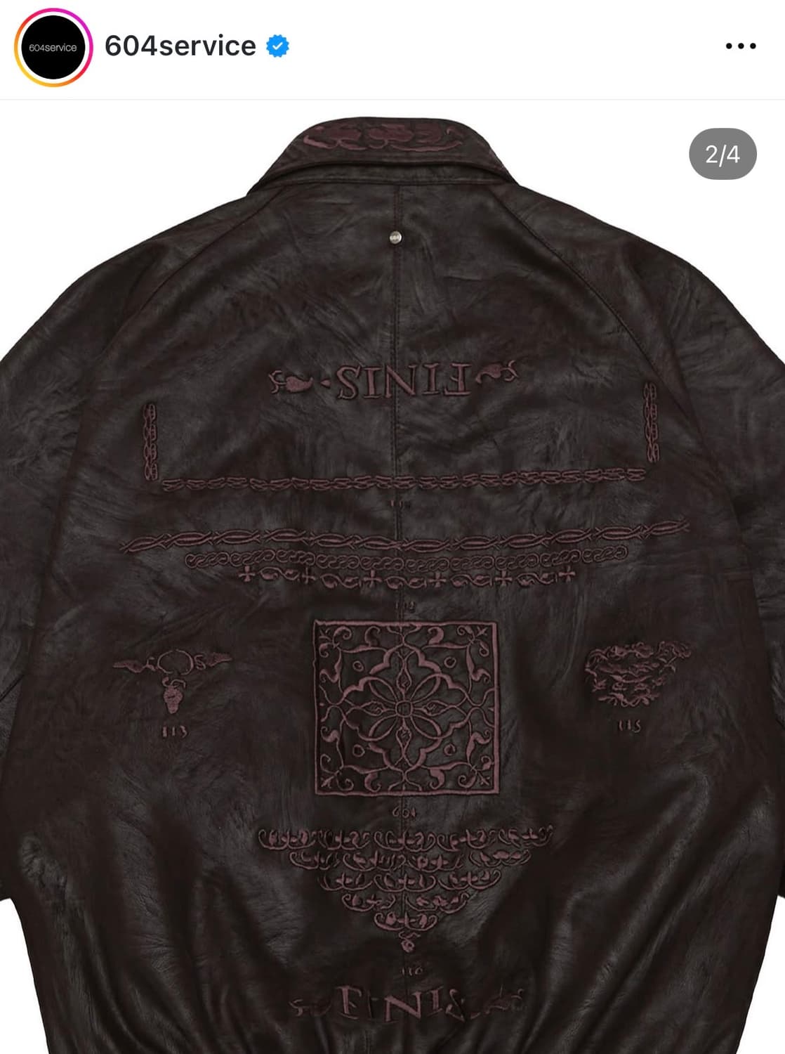604SERVICE EMBROIDERED LEATHER JACKET 상품이미지2