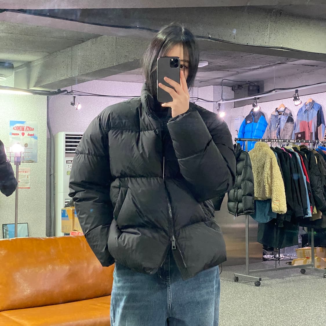 쿠어 블랙 투웨이 스트링 숏패딩 B4068 상품이미지1