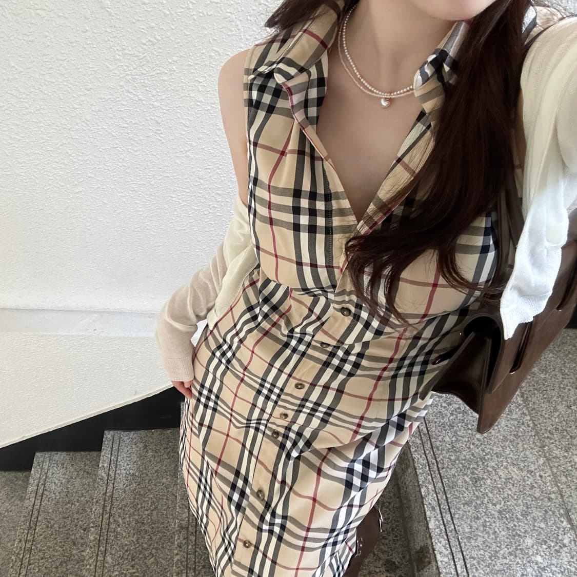 버버리 노바체크 슬리브리스 카라 원피스  상품이미지1