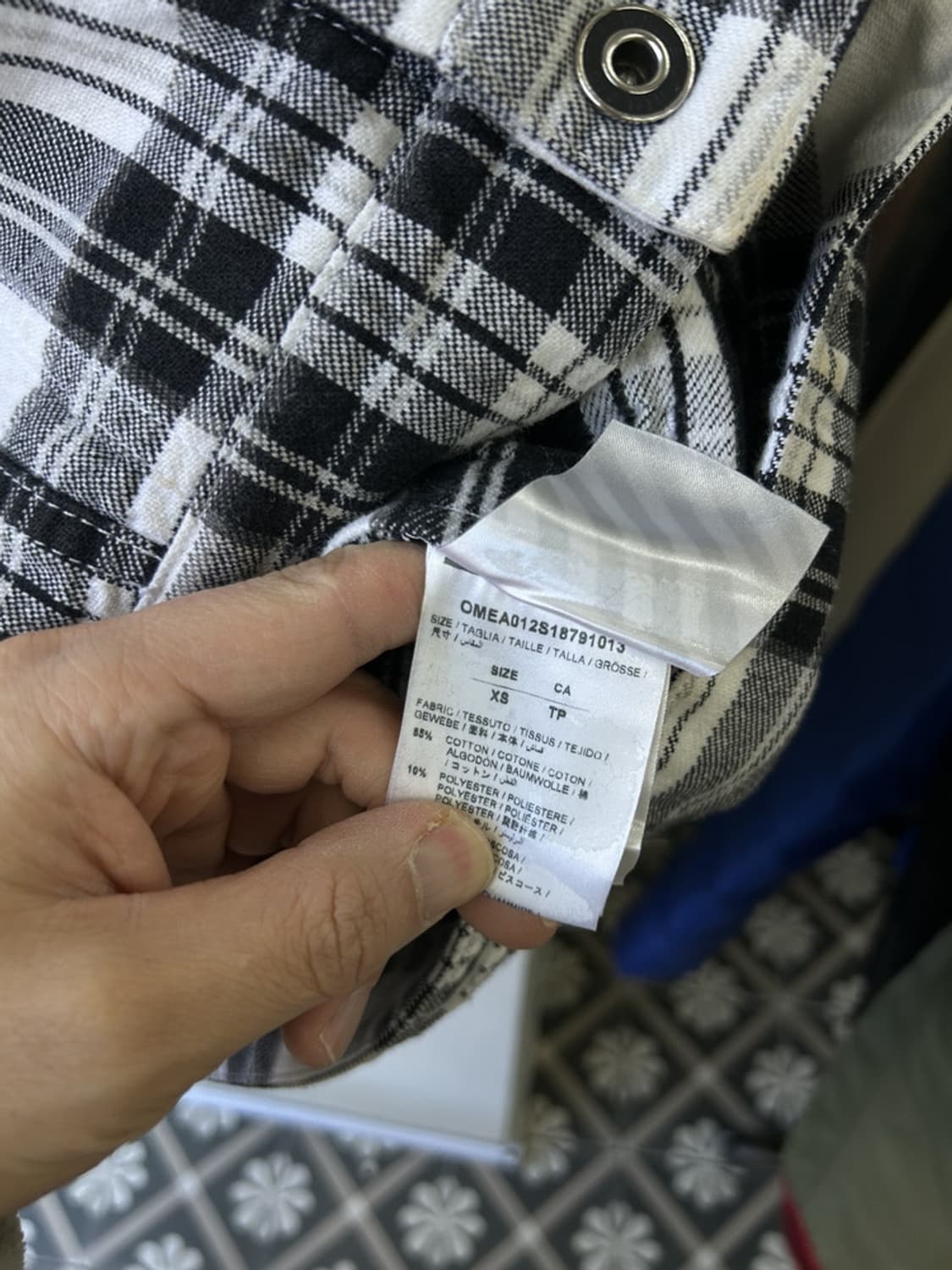 15926 - 오프화이트 플란넬 체크 셔츠 상품이미지8