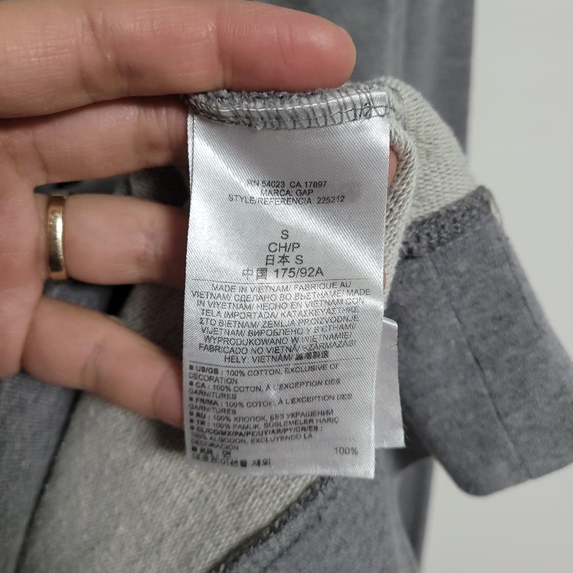(S) GAP 갭 Est.1969 맨투맨 티셔츠 그레이 상품이미지3