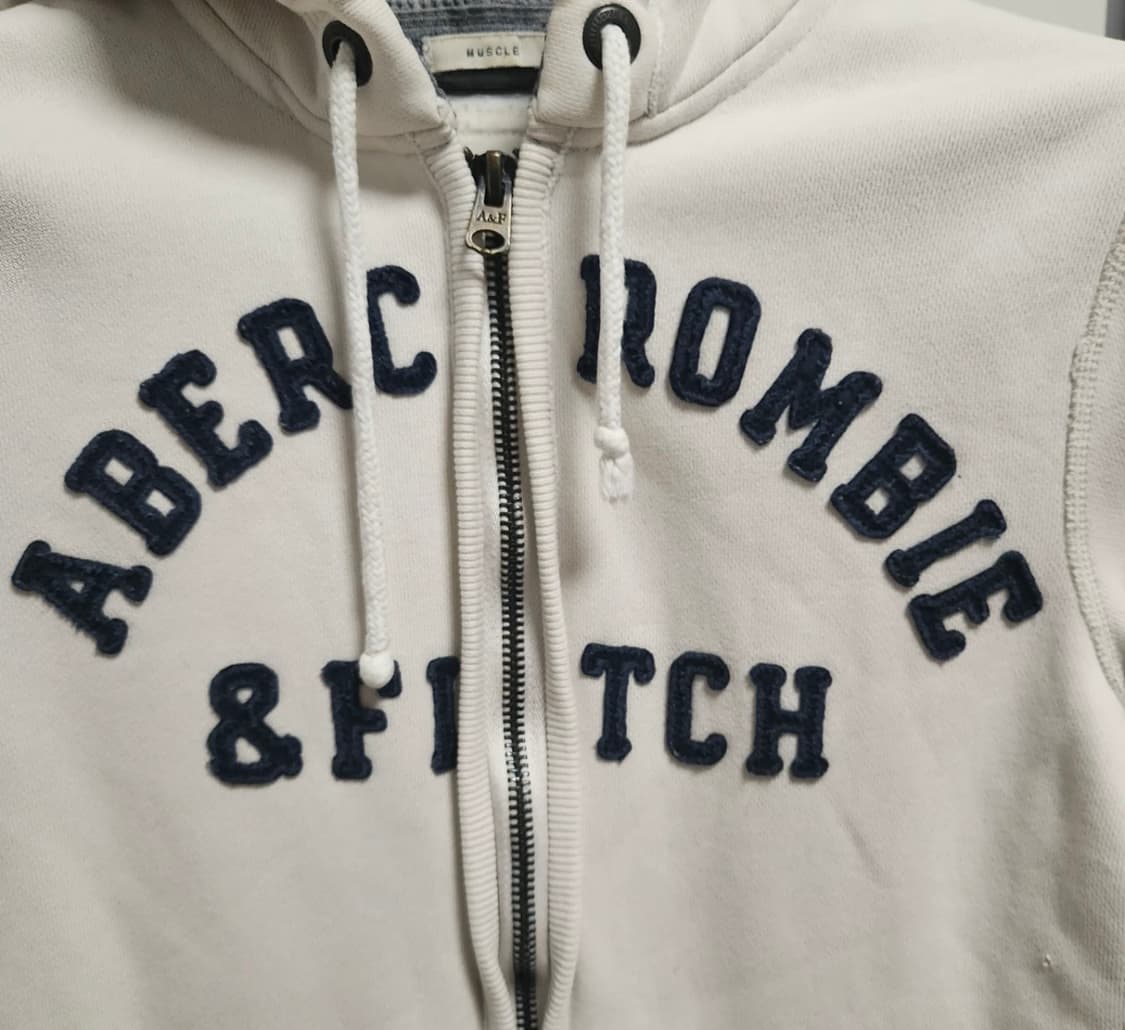 아베크롬비 화이트 후드집업 L 상품이미지3