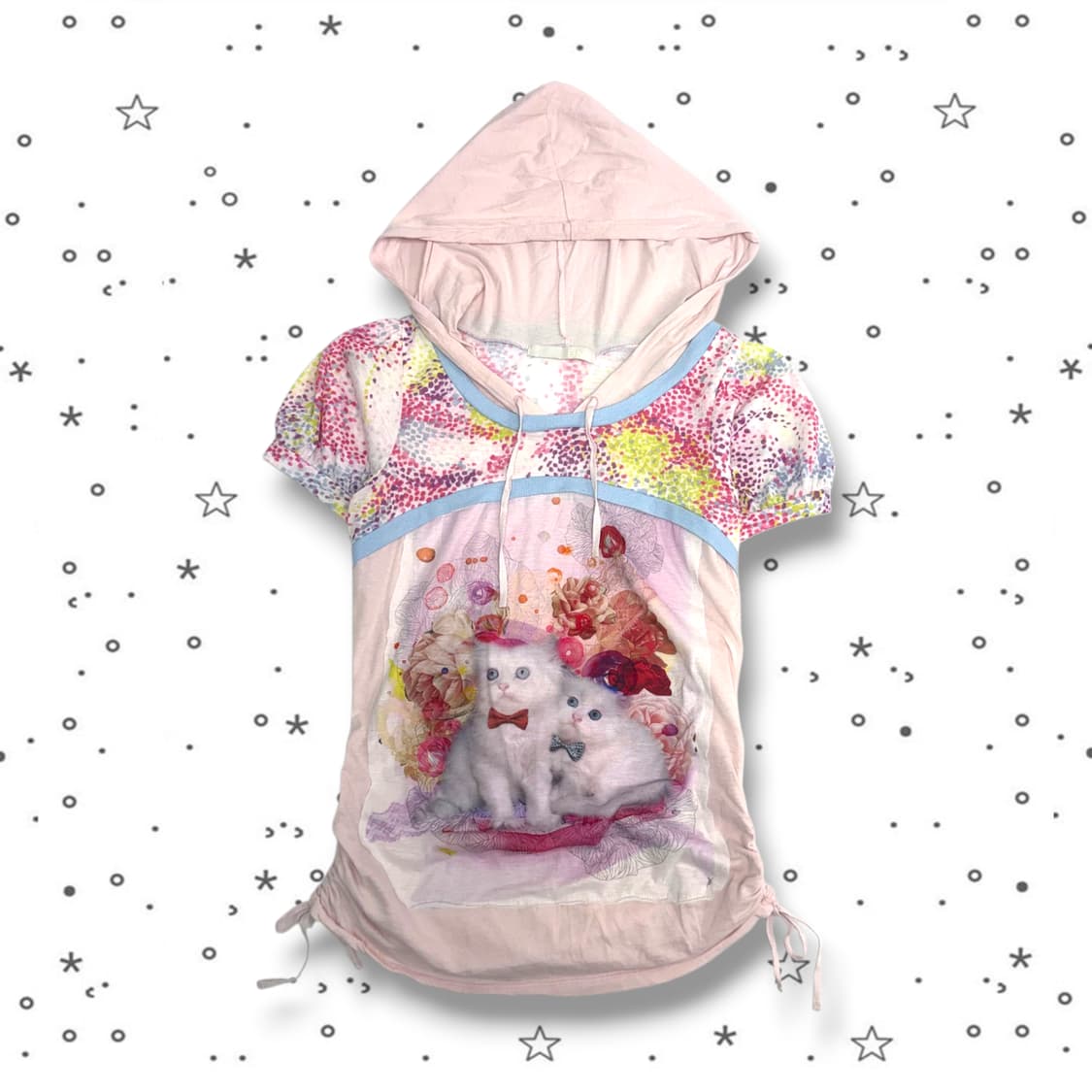 S BNX 비엔엑스 고양이 반팔 후드 티셔츠 상품이미지3