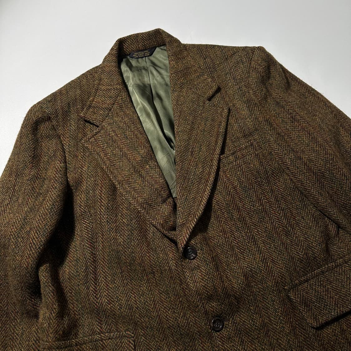 해리스 트위드 헤링본 체크 싱글 2B 블레이저 자켓 상품이미지3