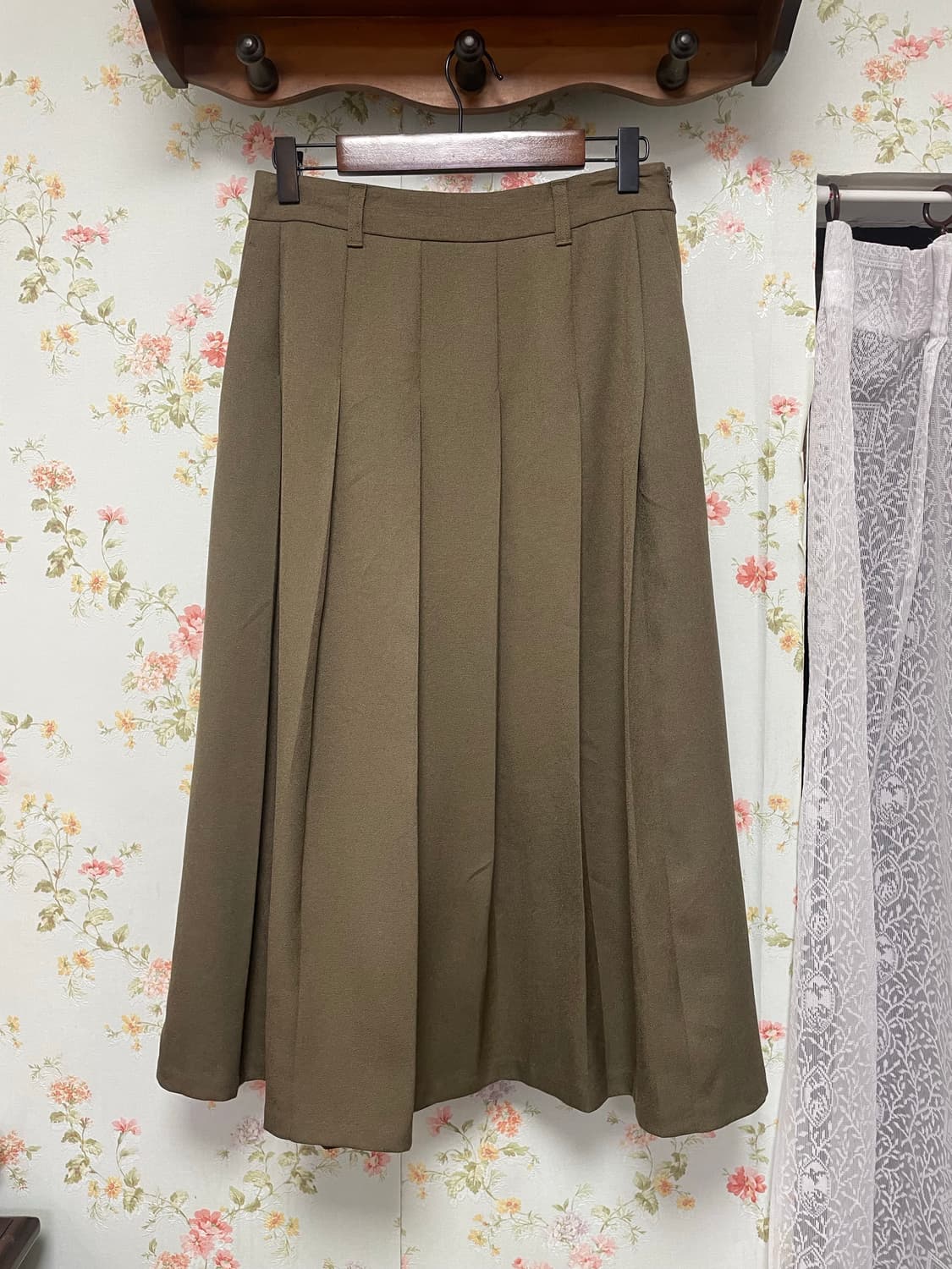 브라운 와이드 주름 스커트 상품이미지2