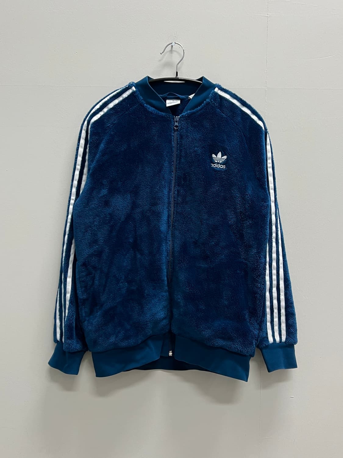 (L) 아디다스 키즈/우먼스 슈퍼스타 셰르파 플리스 트랙탑 블루 상품이미지2