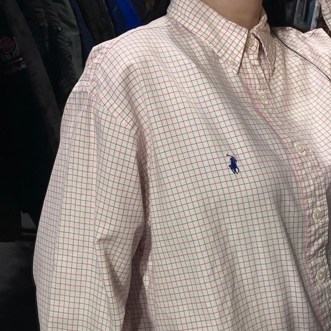 [IM]폴로 랄프로렌 그래프 체크 셔츠 레드 블랙 상품이미지5