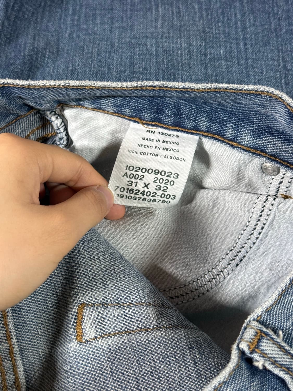 Lee 연청 레귤러 핏 워싱 데님 팬츠 상품이미지6