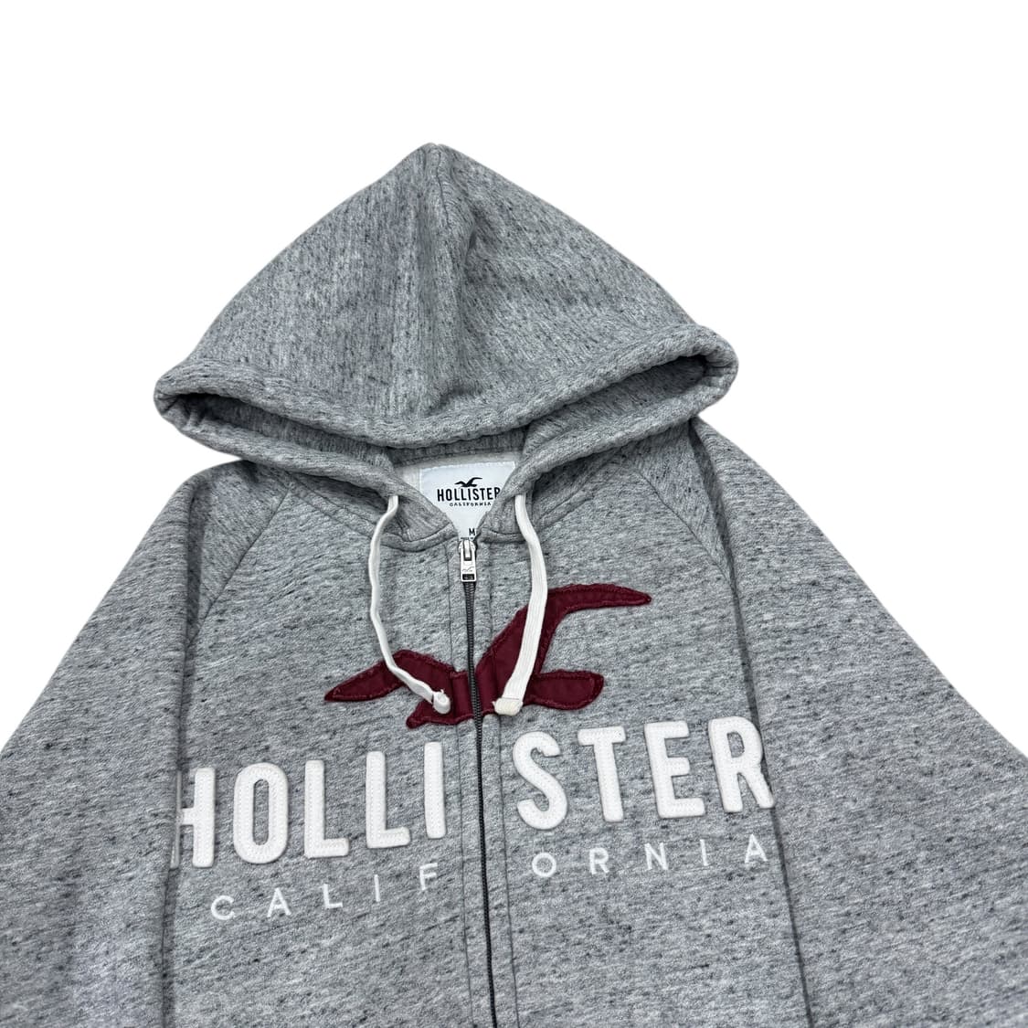 홀리스터 빈티지 Y2K 빅로고 기모 후드집업 자켓 그레이 M 상품이미지2