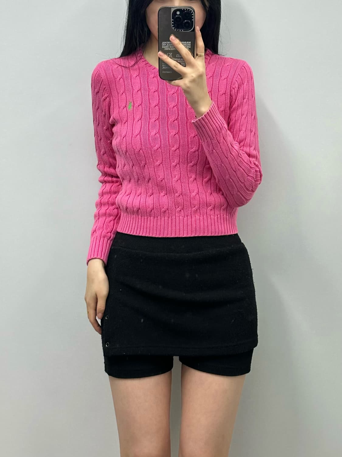 폴로 랄프로렌 핑크 꽈배기 니트 상품이미지1