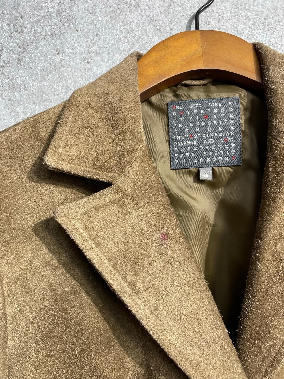 [S] 90-00s TOMBOY 톰보이 소가죽 스웨이드 3버튼 자켓 상품이미지5