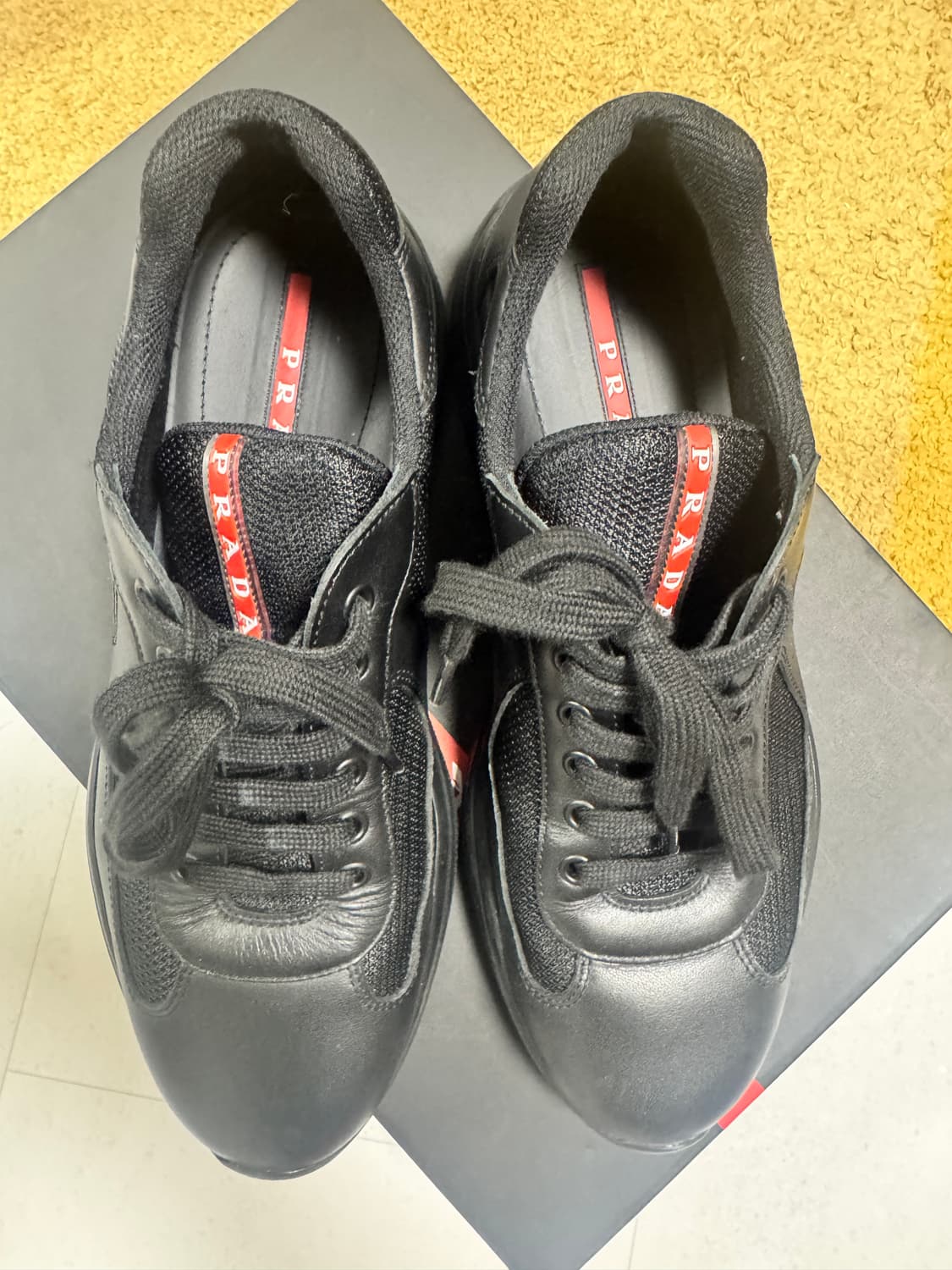 프라다 Prada  아메리카 컵 스니커즈 블랙 Size 7 상품이미지3