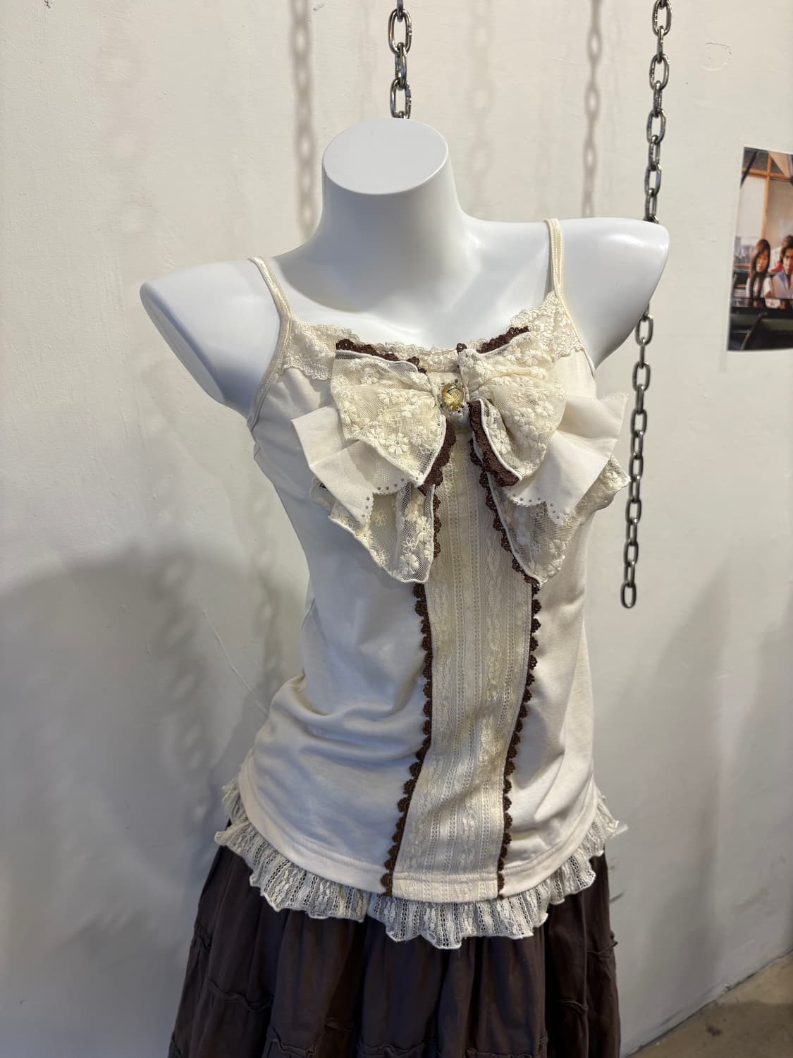 axes femme 엑시즈팜 리본 레이스 아이보리 슬리브리스 상품이미지6
