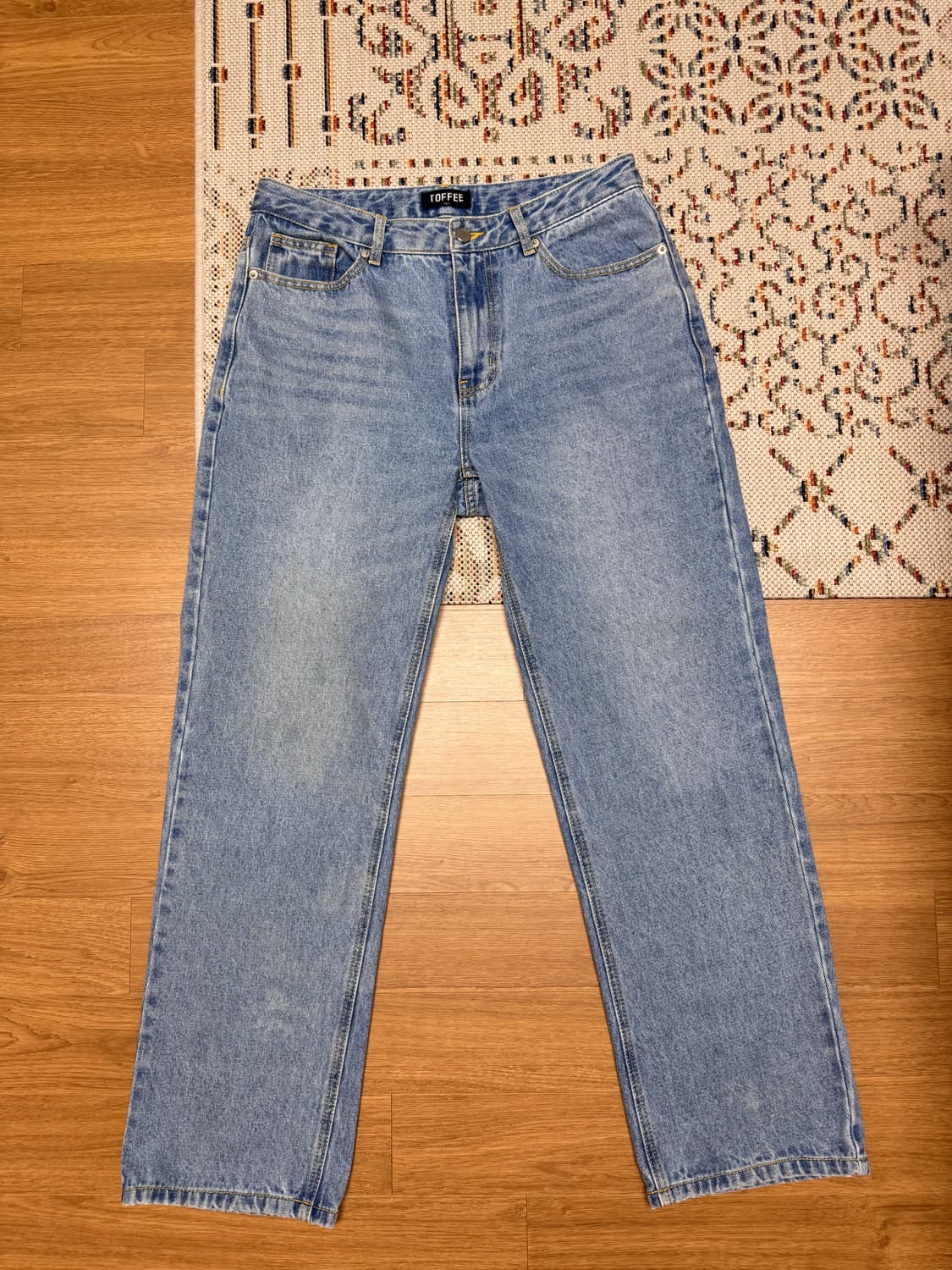 토피 TOFFEE 와이드 데님 팬츠 라이트 블루 L 상품이미지2
