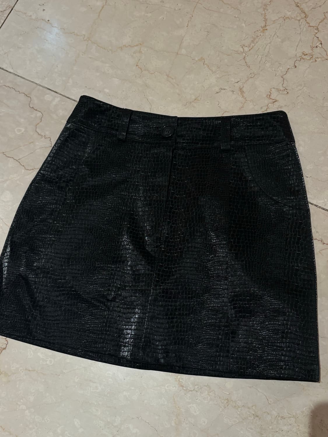 파이톤 레더 가죽 스커트 M 상품이미지6