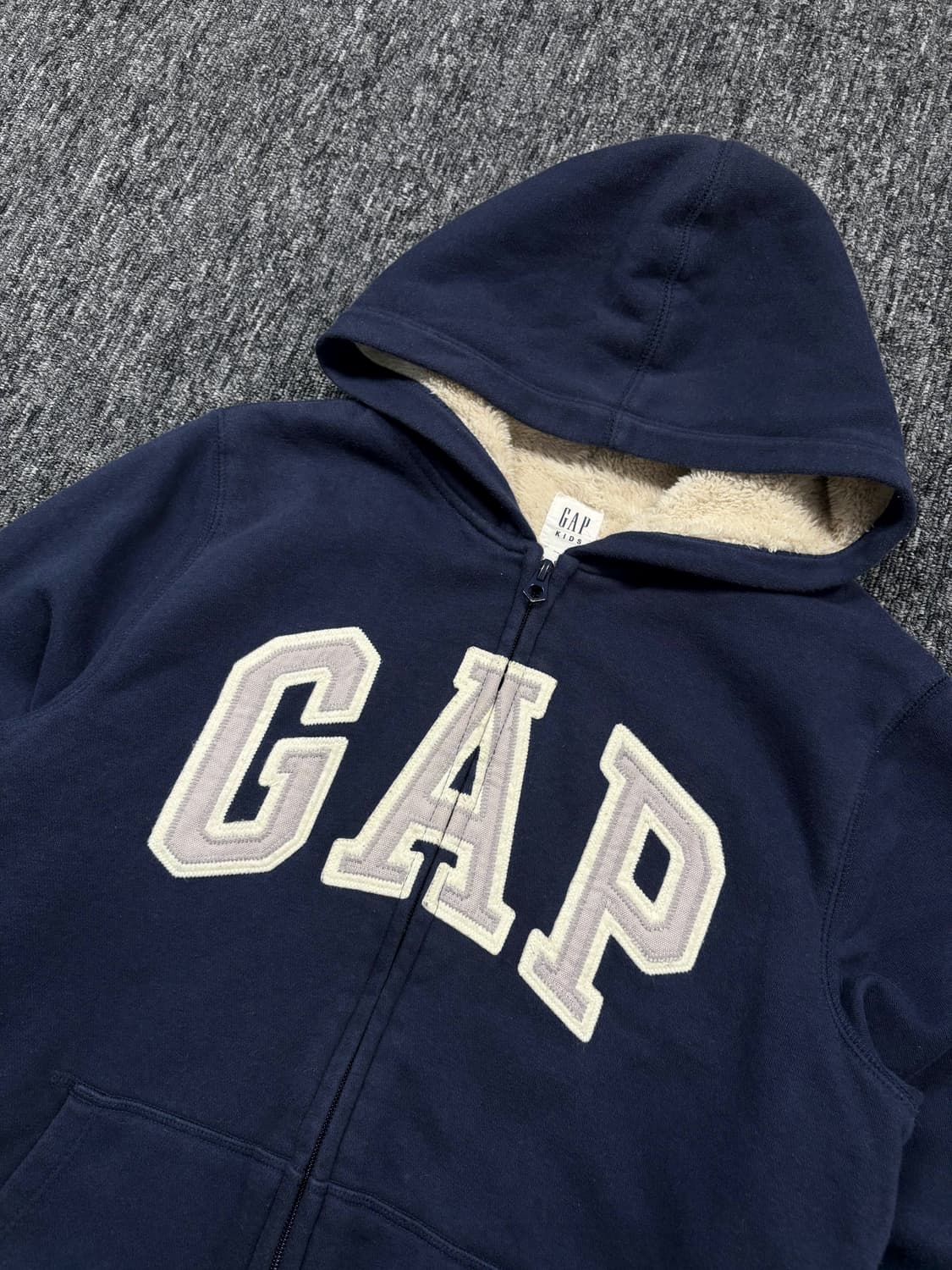 갭 네이비 빅로고 후드집업 상품이미지4