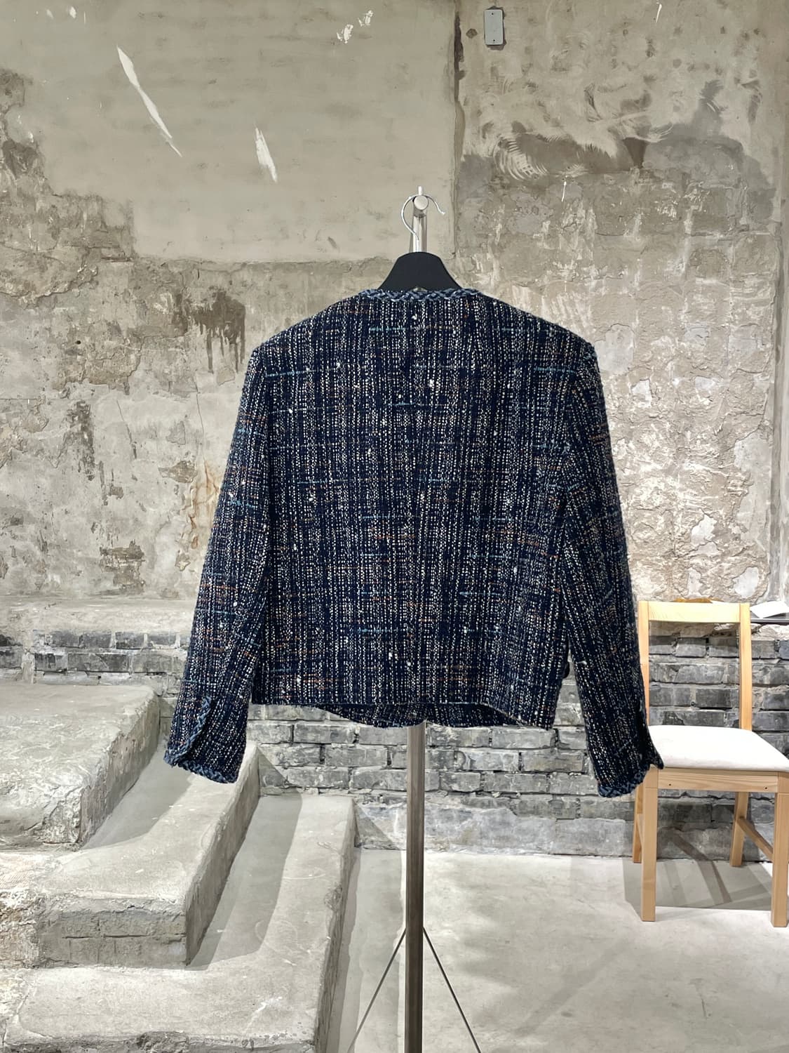 산드로 블루 아크릴 울 트위드 자켓 상품이미지6