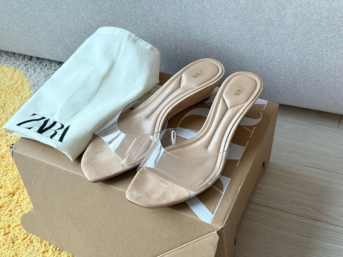 자라 비닐 웨지 뮬 샌들 36 상품이미지3