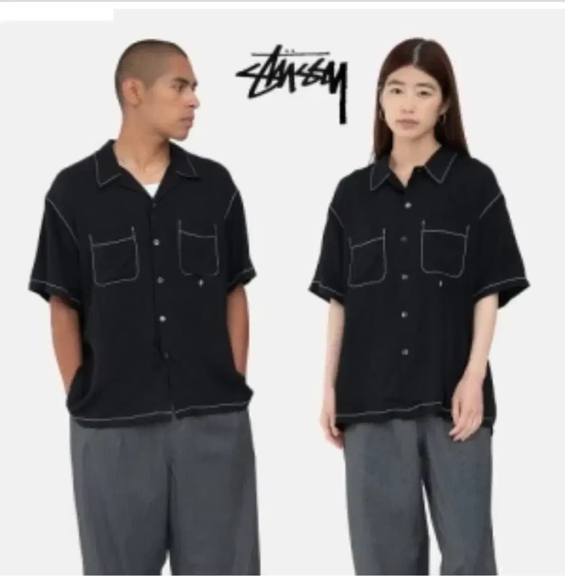 stussy contrast pick stitched shirt L 상품이미지10