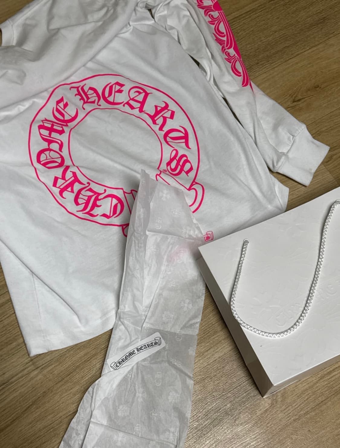 크롬하츠 핑크 플로랄 롱슬리브 L 상품이미지3