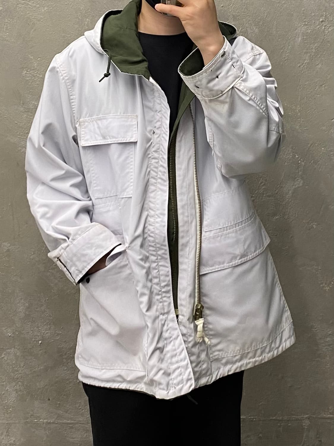 [L] 8-90s 한국군 밀리터리 리버서블 스키파카 자켓 상품이미지9